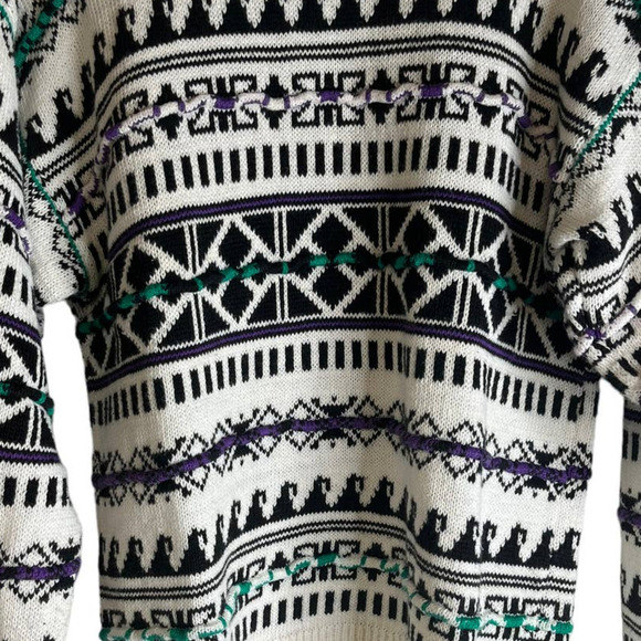 Vintage Etchings 1990's Oversized Boyfriend Grandpa Coogi Sweater Size Medium - Picture 3 of 7